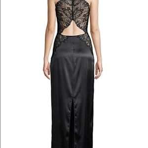 La Perla Silk Halter Lace-Trim Night Dress